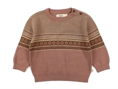 Wheat pullover Elias powder brown jacquard